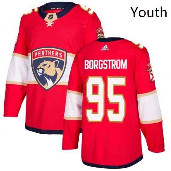 Youth Adidas Florida Panthers 95 Henrik Borgstrom Authentic Red Home NHL Jersey